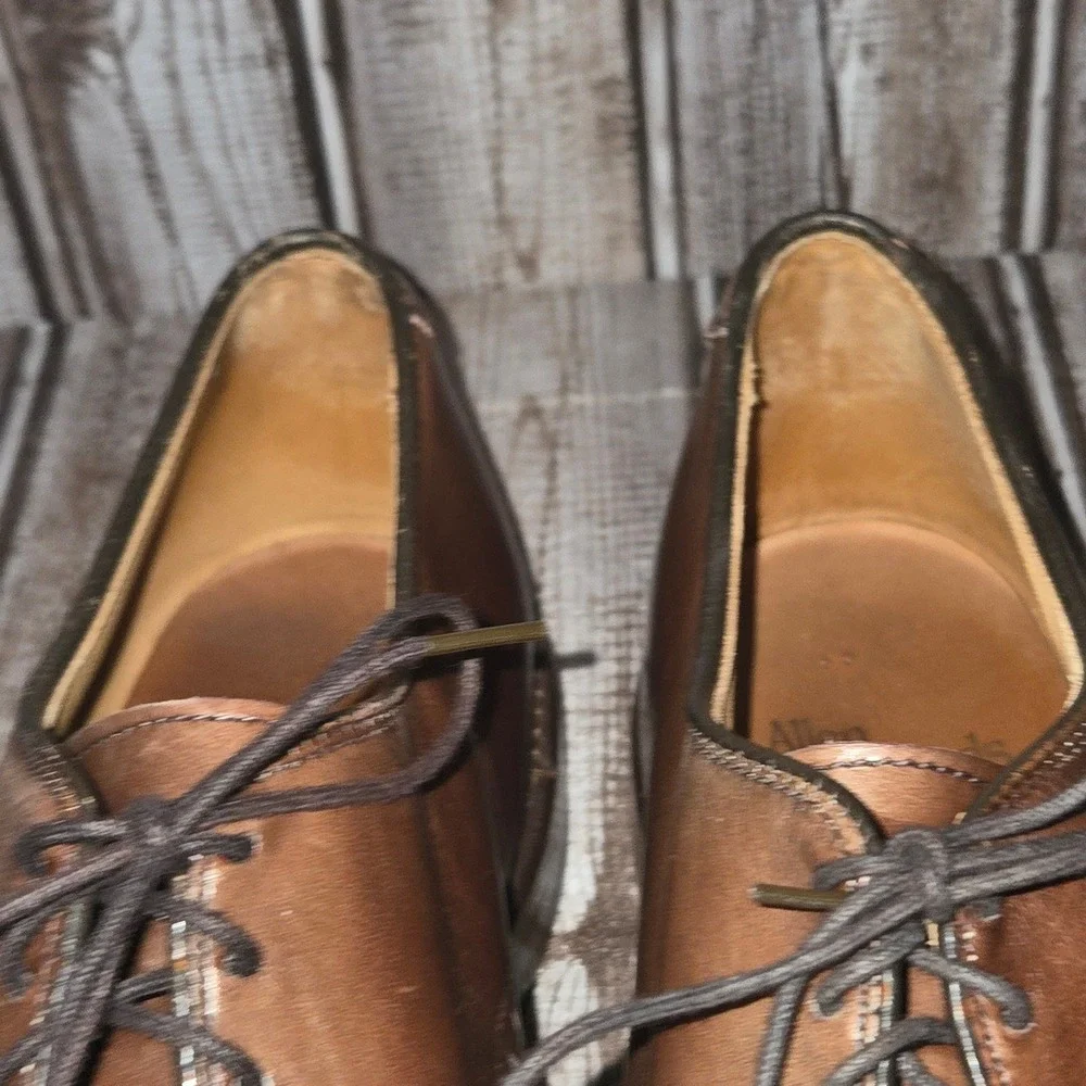 8 D Mens Allen Edmonds Wendell Brown Leather Bicycle Toe Brogue Oxfords Shoes